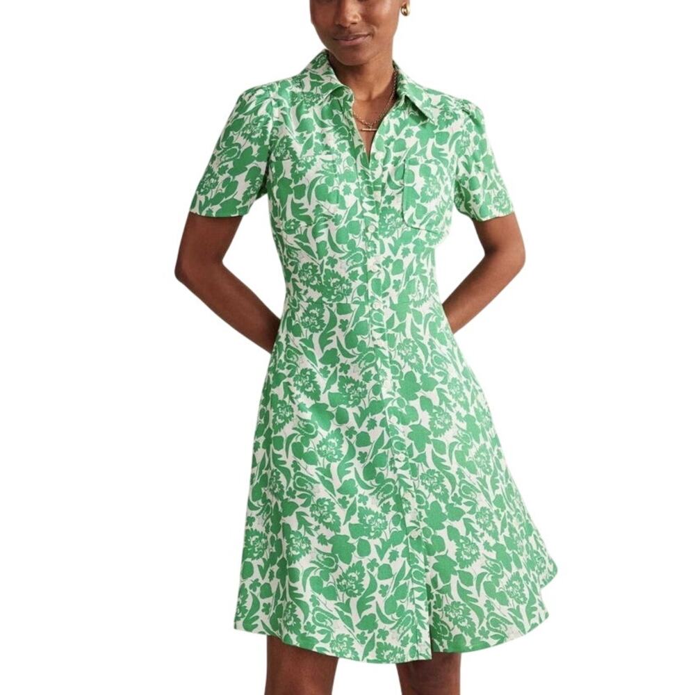 Boden Floral Button Front Mini Dress Size 6